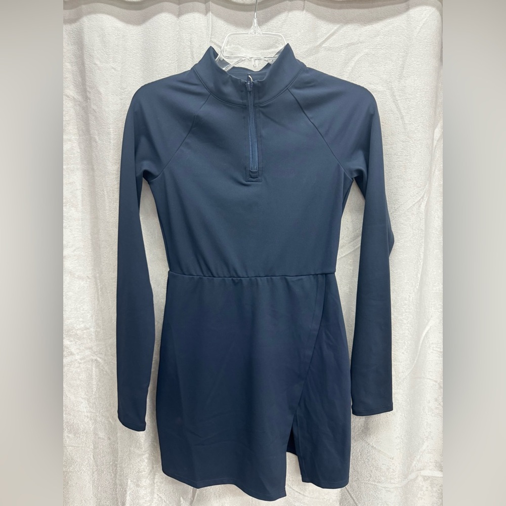 HALARA Navy Zip-Up Top